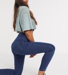 Collusion Petite X002 Super Skinny High Waist Jean In Dark Wash Blue-blues