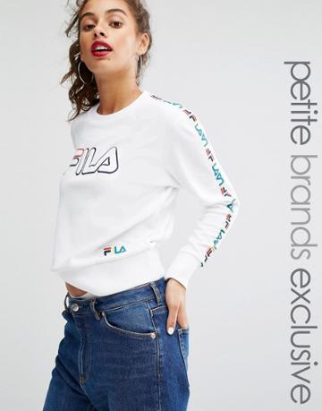 Fila Petite Velour Motif Sweater - White