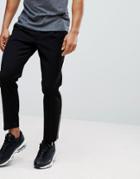 Asos Skinny Crop Smart Pants In Black Waffle Texture With Silver Zips - Black