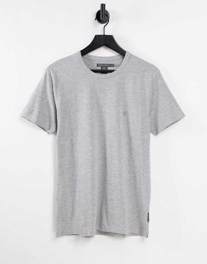 French Connection Crew Neck T-shirt In Light Gray-grey
