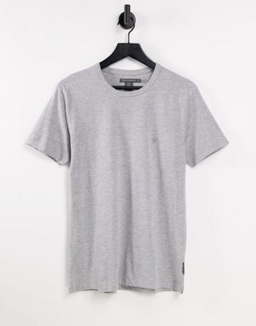 French Connection Crew Neck T-shirt In Light Gray-grey
