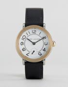 Marc Jacobs Gold Tone Riley Black Leather Watch - Black