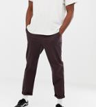 Asos Design Tall Relaxed Cropped Chinos In Dark Brown