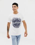 Jack & Jones Logo T-shirt With Spray Print - White