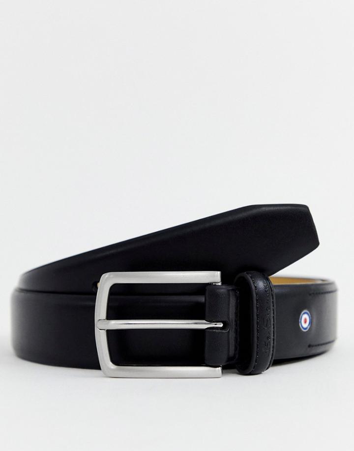 Ben Sherman Target Logo Belt In Black