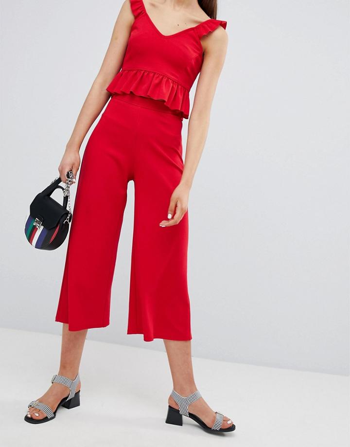 New Look Wide Leg Culottes - Red