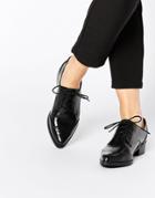 Asos Mercury Lace Up Pointed Shoes - Black