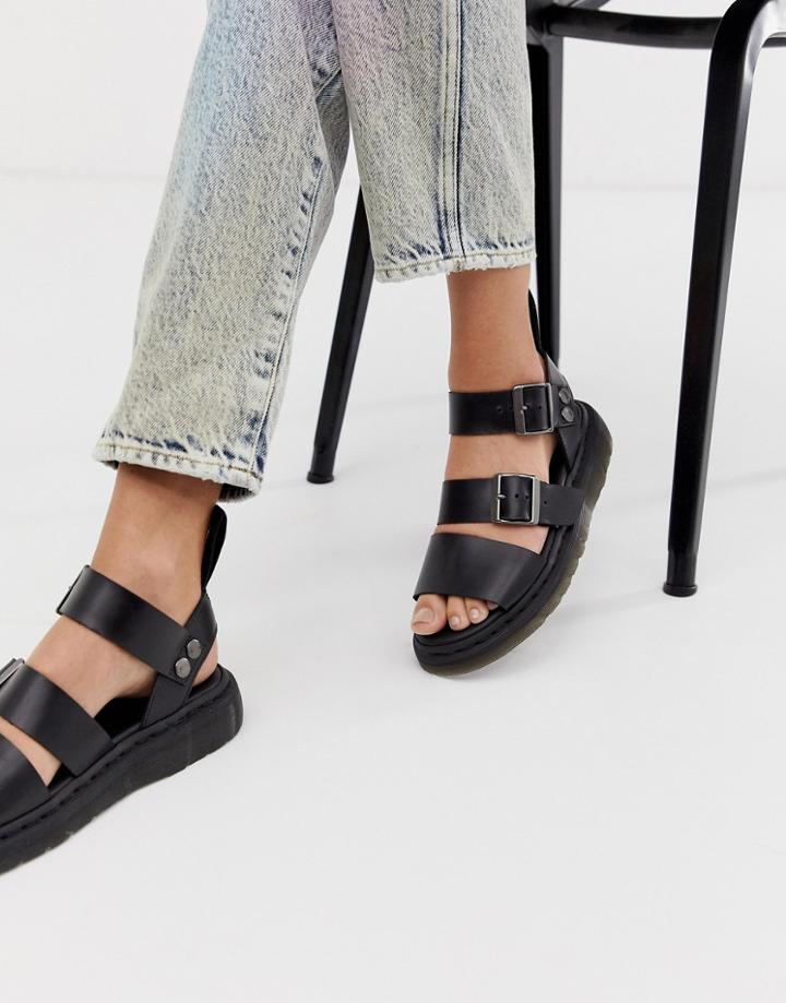 Dr Martens Gryphon Leather Sandals In Black