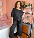 Noisy May Curve Tie Waist Jumpsuit In Black