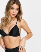 South Beach Mix And Match Scoop Triangle Bikini Top In Black