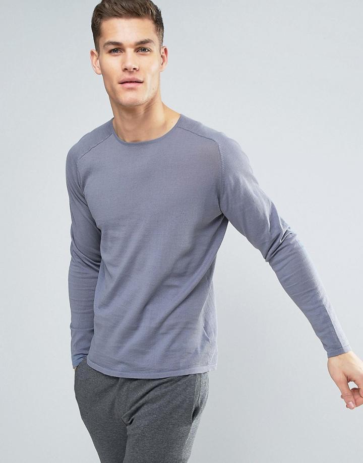 Jack & Jones Premium Fine Knit Sweater - Blue