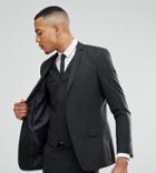 Asos Tall Slim Suit Jacket In Charcoal - Gray