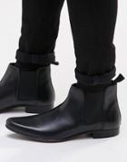 Asos Chelsea Boots In Leather - Black