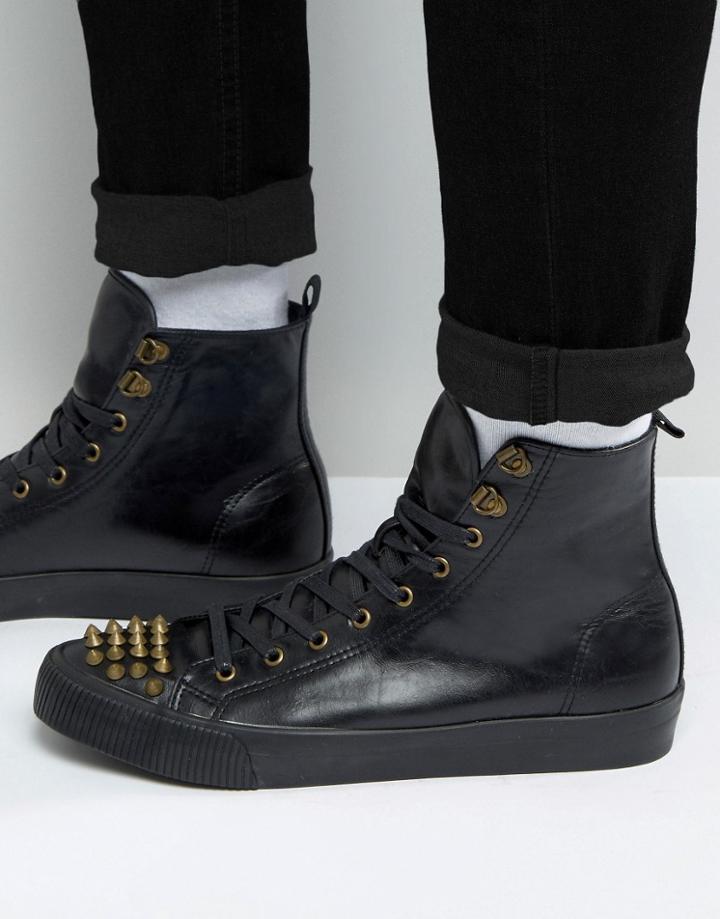 Asos Sneakers In Black With Studded Toe Cap - Black