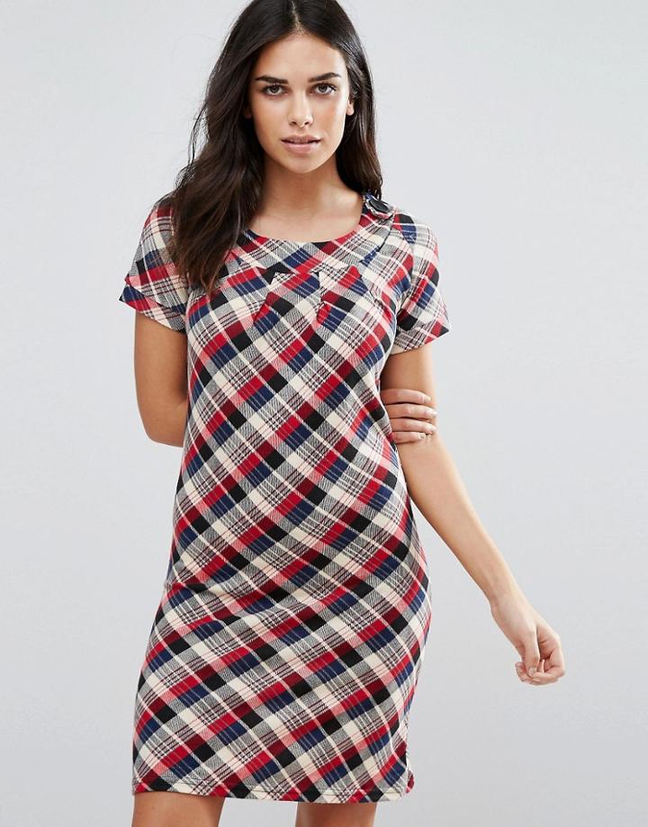 Jasmine Check Shift Dress - Red