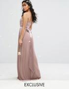 Tfnc Wedding Bandeau Maxi Dress With Bow Back Detail - Pink