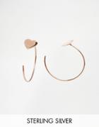 Asos Rose Gold Plated Sterling Silver Mini Heart Through Earrings - Rose Gold