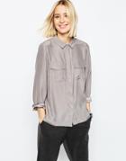 Asos White Silk Shirt - Gray