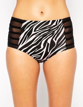 Pour Moi Siren High Waist Control Bikini Bottom - Animal