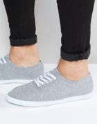 Asos Oxford Sneakers In Gray Marl - Gray