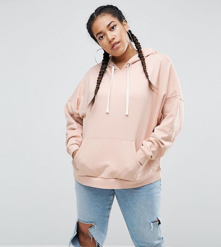 Asos Curve Boxy Hoodie - Pink