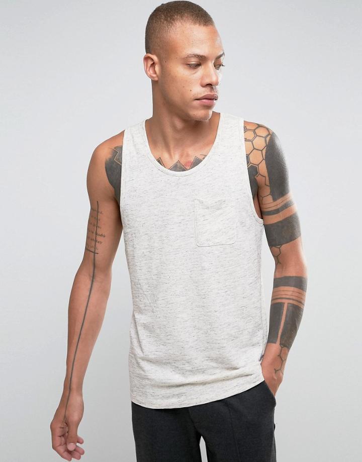 Bellfield Tank In Slub - White