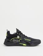 Puma Training Fuse Sneakers In Black And Yellow