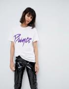Prince Oversized T-shirt With Purple Slogan - White