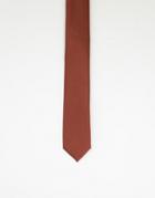 Gianni Feraud Plain Satin Tie In Caramel-brown