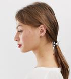 Designb London Faux Pearl Detail Hair Scrunchie Hair Tie - White