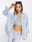 Vero Moda Oversized Denim Shirt In Light Blue