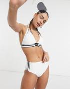 Ck Swim Logo Halter Bikini Top In Soft White