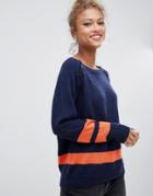 Blend She Slade Strike Through Wool Blend Sweater - Navy