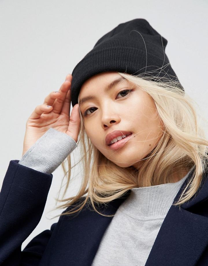 Asos Turn Up Beanie - Black