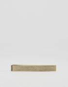 Asos Tie Bar In Burnished Gold - Gold