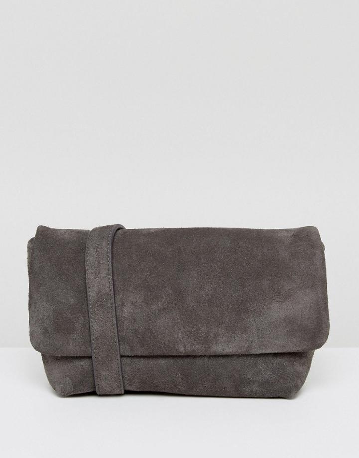 Vagabond Leather Belt Bag In Gray Suede - Gray