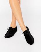 Asos Mission Lace Up Flat Shoes - Black