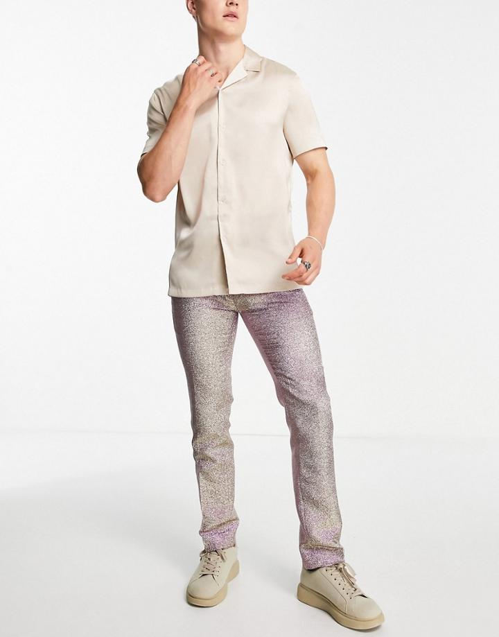 Twisted Tailor Smart Pants In Champagne Glitter-multi