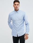 Pull & Bear Regular Fit Oxford Shirt In Sky Blue - Blue