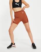 Puma Training Evoknit Seamless 5 Inch Shorts In Mocha Bisque-brown