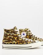 Converse Chuck 70 Hi X Invincible X Wacko Maria Leopard Print Canvas Sneakers In Brown-multi