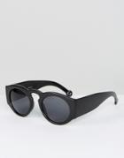 Jeepers Peepers Chunky Frame Round Sunglasses - Black