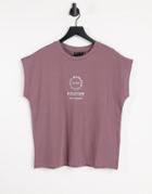 Asos Weekend Collective Set Sleeveless T-shirt With Logo In Washed Brown