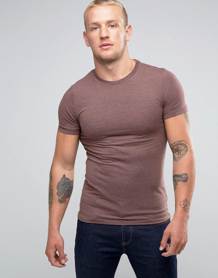 Asos Fitted Fit T-shirt With Crew Neck And Stretch - Red