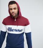 Ellesse 1/4 Zip Hoodie With Large Logo In Red - Red