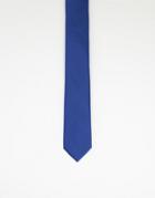 Gianni Feraud Plain Satin Tie In Bright Navy-blue