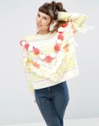 Asos Sweater With Pom And Sequins - Multi