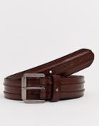 Tommy Hilfiger Embossed Logo Belt In Tan
