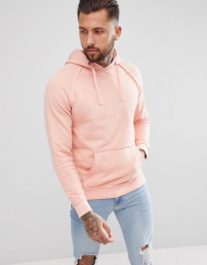 Blend Oversized Washed Pink Hoodie - Pink