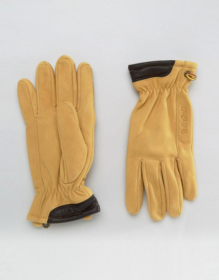 Timberland Suede Leather Gloves - Beige